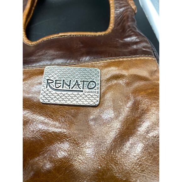 Renato Cueros Women Handbag Color Block Leather Brown, Tan Mod Hobo - Picture 4 of 7